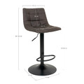 Adjustable Bar Stool Middelfart, dark grey/black