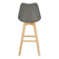 Bar Stool Norden Wood, high, PP, dark grey