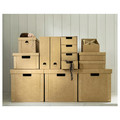 GÄRDESGÅRD Storage box with lid, natural, 25x35x8 cm