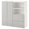 SMÅSTAD / PLATSA Storage combination, white/grey, 120x42x123 cm