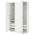 PAX / KAMMARTORP/TYSSEDAL Wardrobe combination, white mirror glass/grey white, 150x60x236 cm