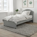 KOPPARRANKA Quilt cover and pillowcase, white, dark grey, 150x200/50x60 cm