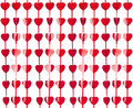 Fringe Deco Curtain 100x200cm Hearts, metallic red