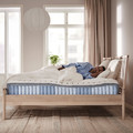 MALM Bed frame with mattress, white stained oak veneer/Valevåg medium firm, 140x200 cm