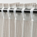 MÄSTERROT Curtains, 1 pair, beige/white dot pattern/with heading tape, 145x300 cm