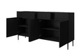 Cabinet with 4 Doors & 4 Drawers Nicole 200cm, matt black, black legs