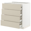METOD / MAXIMERA Base cb 4 frnts/2 low/3 md drwrs, white/Havstorp beige, 80x60 cm