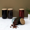 Elegant Glass Storage Jar with Bamboo Lid 1l, terracotta