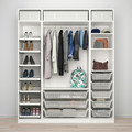 PAX / REINSVOLL Wardrobe combination, white, grey-beige, 200x60x236 cm