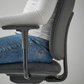 SMÖRKULL Office chair with armrests, Gräsnäs dark grey