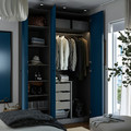 PAX / FYRUDDEN Wardrobe combination, dark grey/blue, 150x60x236 cm