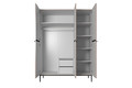Wardrobe Nicole with Drawer Unit 150 cm, antique pink, black handles and legs