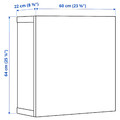 BESTÅ Shelf unit with door, black-brown Hedeviken/dark brown stained oak veneer, 60x22x64 cm