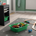TROFAST Storage combination with boxes/tray, grey grey/green, 34x44x56 cm