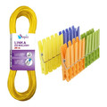 Sepio Washing Line for Laundry & Clips, assorted colours