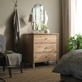 STOREMOLLA Chest of 3 drawers, grey-brown stained, 93x50x91 cm