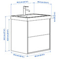 ORRSJÖN/TÄNNFORSEN Wash-stnd w drawers/wash-basin/tap, white, 62x49x69 cm