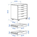 ALEX Drawer unit on castors, white stained/oak effect, 67x66 cm