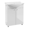 Bathroom Vanity Unit with Wash-Basin Pat 65 cm, white gloss