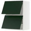 METOD Wall cabinet horizontal w 2 doors, white/Havstorp deep green, 60x80 cm