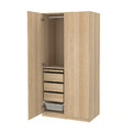 PAX / FORSAND Wardrobe combination, white stained oak effect, 100x60x201 cm