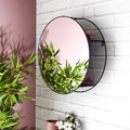 Round Mirror with Shelves Cirko 45cm, black