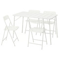 TORPARÖ Table+4 folding chairs, outdoor, white/white, 130x74 cm