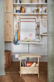 NORBERG Wall-mount drop-leaf tbl w storage, white, 64x60 cm