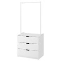 NORDLI Chest of 3 drawers, white, 80x192 cm