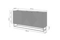 Cabinet with 3 Drawers & 2 Doors 167 cm Asha, metal legs, artisan/rivier stone matt