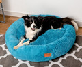 MIMIKO Pets Dog Bed Lair Shaggy Round XXL 100cm, turquoise