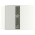 METOD Corner wall cabinet with carousel, white/Aspudden light grey, 68x60 cm