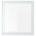 BESTÅ Shelf unit with glass door, white stained oak effect Glassvik/white/light green clear glass, 60x22x64 cm