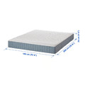 VALEVÅG Pocket sprung mattress, extra firm/light blue, 180x200 cm