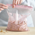ISTAD Resealable bag, patterned/pale pink, 2.5 l