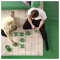 RIDSTIG Rug, flatwoven, off-white/green, 133x195 cm