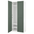 PAX / GRIMO Wardrobe combination, white/grey-green, 100x60x236 cm