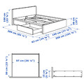 MALM Bed frame, high, w 2 storage boxes, white, Lönset, 180x200 cm