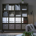 KALLAX Shelving unit with underframe, black-brown/black, 147x164 cm