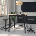 MITTZON Conference table, birch veneer/black, 140x108x105 cm