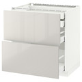 METOD / MAXIMERA Base cb 2 frnts/2 low/1 md/1 hi drw, white, Ringhult light grey, 80x60 cm