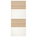 MEHAMN 4 panels for sliding door frame, white stained oak effect, white, 100x236 cm