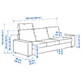 VIMLE 3-seat sofa, with headrest with wide armrests/Gunnared beige