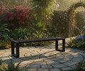 Architectural Metal Garden Bench Bold 150cm, black