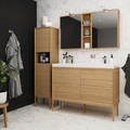 GoodHome Basin Cabinet with Drawers Avela 120 cm, oak effect