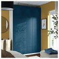 PAX / FYRUDDEN Wardrobe combination, white/blue, 150x60x236 cm
