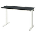 MITTZON Desk, black stained ash veneer/white, 120x60 cm