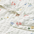PILDVÄRGMAL Duvet cover and pillowcase, white/floral pattern, 150x200/50x60 cm