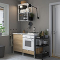 ENHET Kitchen, white, oak effect, 123x63.5x222 cm