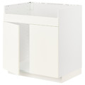 METOD Base cab f HAVSEN double bowl sink, white/Vallstena white, 80x60 cm